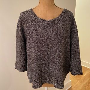 Free People Black & White Oversized Sweater